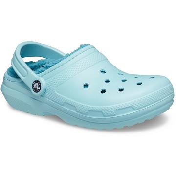 Crocs Classic Lined Clog Men's Shoes Aqua | Australia 0669LISH